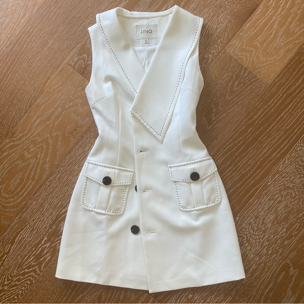 J.ING White Sailor Dress XS